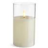 Clear Glass Flameless Candle 3.5 Inch X 6 Inch Ivory Pillar - Remote Ready -Decorative Candle Shop 4324027