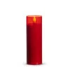 Red Glass Flameless Candle 2 Inch X 6 Inch Ivory Votive - Remote Ready