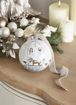 Glass Holy Family Ball Ornament 5 Inch - NEW 2023 -Decorative Candle Shop 4324567 lifestyle