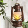 11 Inch FireGlow LED Hurricane Lantern - Rustic Brown 1 11 Inch FireGlow LED Hurricane Lantern - Rustic Brown -Decorative Candle Shop 44140 fireglow rustic brown