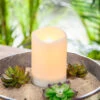 Solar Outdoor White Resin Candle 4 X 6 Inch - Heavy Weighted Base -Decorative Candle Shop 44576 solar