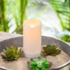 Solar Outdoor White Resin Candle 3 X 6 Inch - Heavy Weighted Base