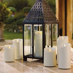 Outdoor Moving Flame Ivory Resin Battery Operated Candle 7 Inch - Timer Remote Ready -Decorative Candle Shop 5 and 7 inch outdoor lumina 2