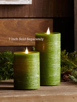 Simplux LED Designer Candle Green Flat Top - Moving Flame 3.5x5