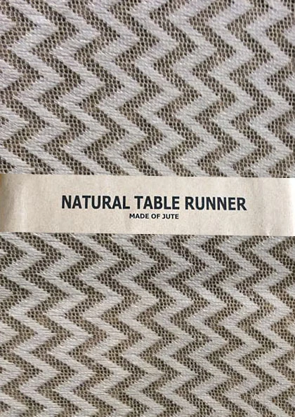 Chevron Table Runner 14 Inch X 72 Inch - Natural Jute 3 Chevron Table Runner 14 Inch X 72 Inch - Natural Jute