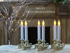 Discount 6 Pack Battery Operated Window Sil Candle Pewter - Flicker And Steady On