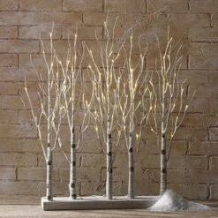 RAZ Lighted Birch Grove 30 Inch - 88 Warm White LED'S Steady And Twinkle Functions -Decorative Candle Shop 600 birch clump