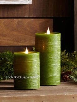 Simplux LED Designer Candle Green Flat Top - Moving Flame 3.5x7