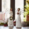 Angels Set Of 2 Assorted With Wreath And Cardinal - 11.5 Inch -Decorative Candle Shop 80562 close