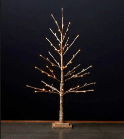 3 Foot Electric Gold Glitter LED Twig Tree - Warm White Lights -Decorative Candle Shop 84544 new tree gold glitter