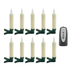 Clip On Christmas Tree Taper Candle / Window Candle Battery Operated Set-10 With Remote Control 12 Clip On Christmas Tree Taper Candle / Window Candle Battery Operated Set-10 With Remote Control -Decorative Candle Shop 84587 10