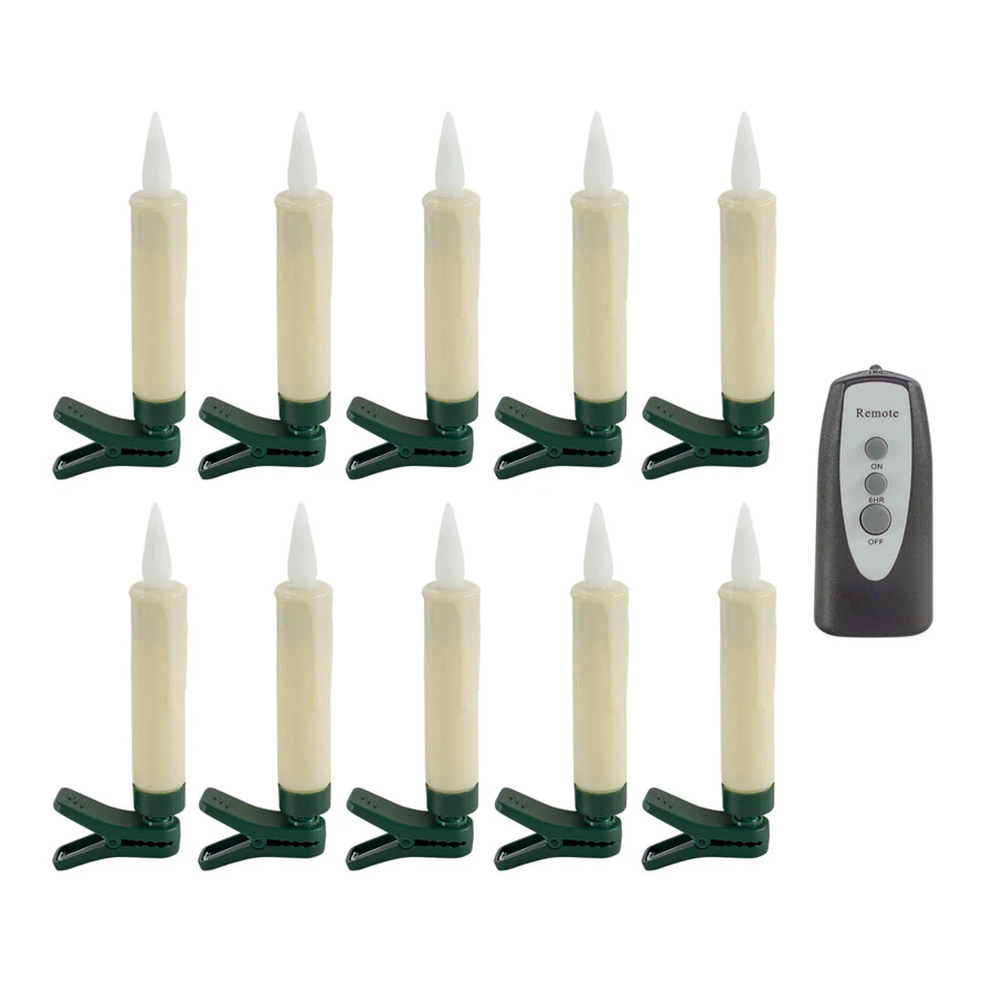 Clip On Christmas Tree Taper Candle / Window Candle Battery Operated Set-10 With Remote Control 6 Clip On Christmas Tree Taper Candle / Window Candle Battery Operated Set-10 With Remote Control - Image 4