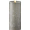 Moving Flame Candle 9 Inch Grey Flat Top Chalk Finish Timer - Remote Ready -Decorative Candle Shop 9 inch grey