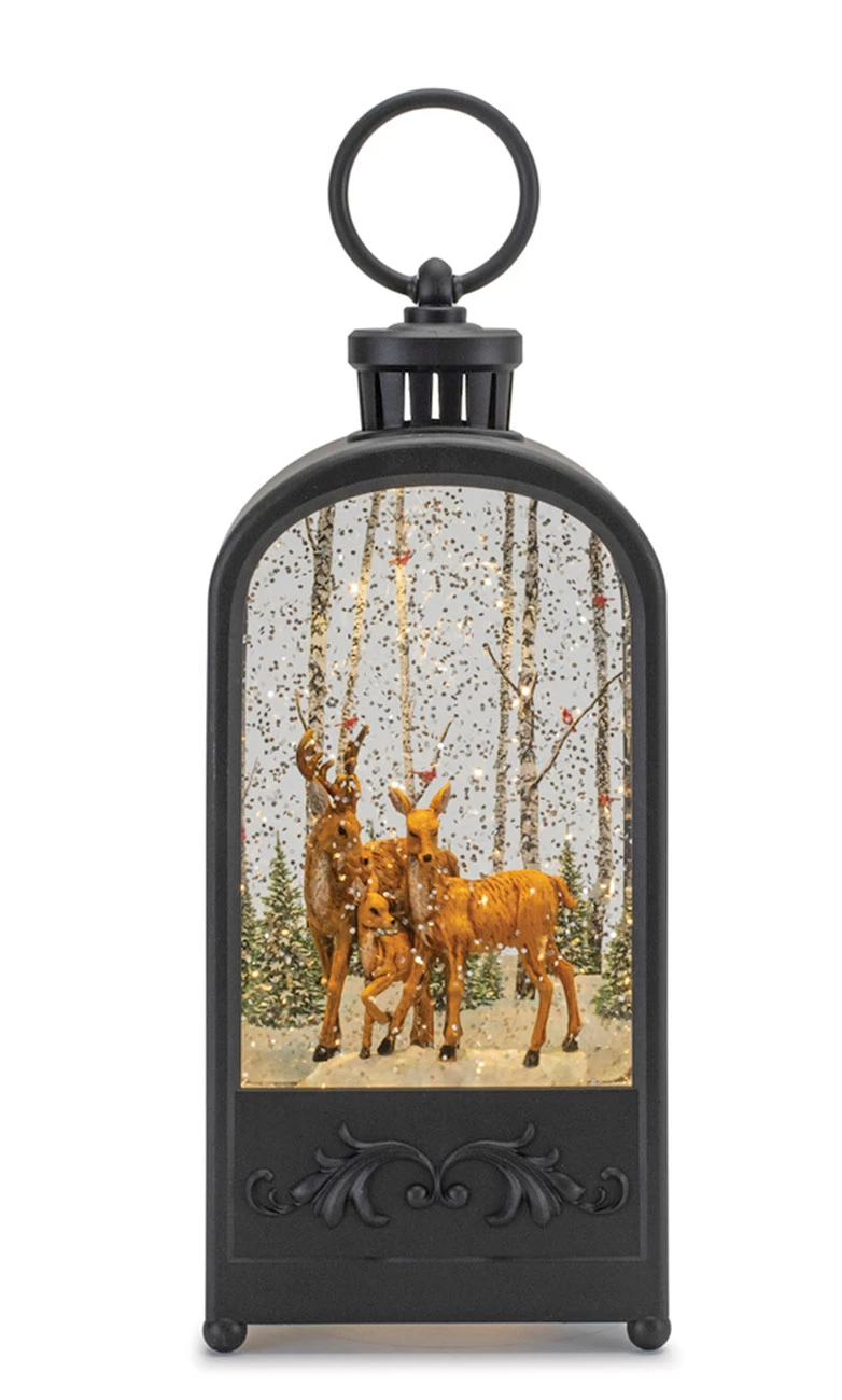 Deer Family In The Forest Lighted Water Globe - NEW 2023 - USB Included 3 Deer Family In The Forest Lighted Water Globe - NEW 2023 - USB Included