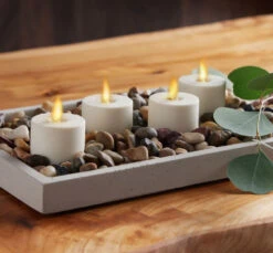 Set Of 4 Luminara Moving Flame Tealights - Remote Ready -Decorative Candle Shop 99246 1