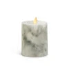 Luminara 4.5 Inch Marble Moving Flame Pillar Remote Ready -Decorative Candle Shop 992958