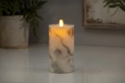 Luminara 6.5 Inch Marble Moving Flame Pillar Remote Ready 6 Luminara 6.5 Inch Marble Moving Flame Pillar Remote Ready -Decorative Candle Shop 992959 glam