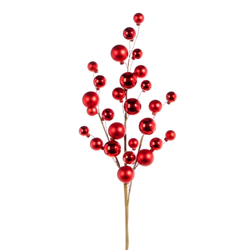 31 Inch Red Ball Ornament Spray - NEW 2023 3 31 Inch Red Ball Ornament Spray - NEW 2023