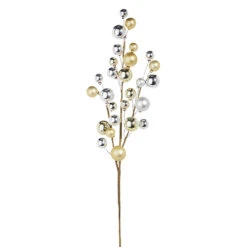 31 Inch Gold And Silver Ball Ornament Spray - NEW 2023