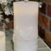 White Wax With Bird Design Aquaflame Fountain Candle - Remote Control Included - NEW 2023 -Decorative Candle Shop FC white fountain candle ma