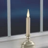 Warm White Christmas Window Candle With Timer Pewter Finish -Decorative Candle Shop FPC1620P window