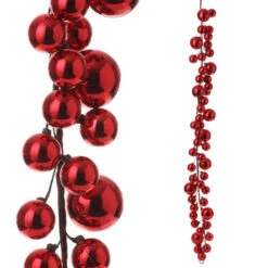 Red Christmas Ball Garland - 4 Feet -Decorative Candle Shop G3216179 1