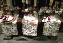 Poinsettia Natural Jute Runner 16 X 72 By Saro 7 Poinsettia Natural Jute Runner 16 X 72 By Saro -Decorative Candle Shop IMG 2616