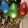 26 Inch Lighted Frosted Outdoor Christmas Light Bulb Pick - Set Of 3 New 2023 -Decorative Candle Shop IMG 9783