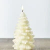 Uyuni 4.25 X 8 Inch Ivory Christmas Tree Candle - Remote Ready 1 Uyuni 4.25 X 8 Inch Ivory Christmas Tree Candle - Remote Ready -Decorative Candle Shop IVORY UYUNI CANDLE