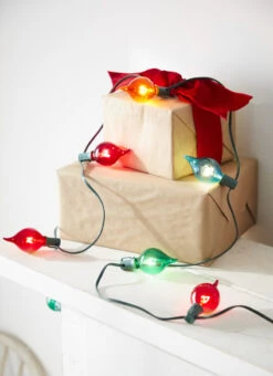 Kismet String Lights 14 Feet - 15 Shiny Multi Color Lights On Green Wire - Connect Up To 8 Strands