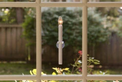 Cordless LED Ivory Window Candle With Suction Cup - Super Bright 9 Inch