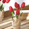 Real Touch Red Potted Tulips - 10.75 Inch