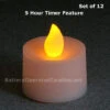 Tall Flameless Tea Lights Amber LED Battery Operated 12 Pack - 5 Hour Timer -Decorative Candle Shop amber tealight 12 pack 5hr