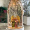 Angel Lighted Water Church Nativity Scene In Swirling Glitter -Decorative Candle Shop arched church