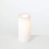 Outdoor All Weather WHITE Wax Candle 3 X 6 Inch With 5 Hour DUSK ON Timer -Decorative Candle Shop aww36111wh