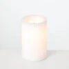 Outdoor All Weather WHITE Wax Candle 4 X 6 Inch With 5 Hour DUSK ON Timer -Decorative Candle Shop aww46111wh