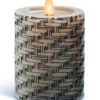 Luminara Embossed Basket Weave Candle 3 X 4.5 Remote Ready