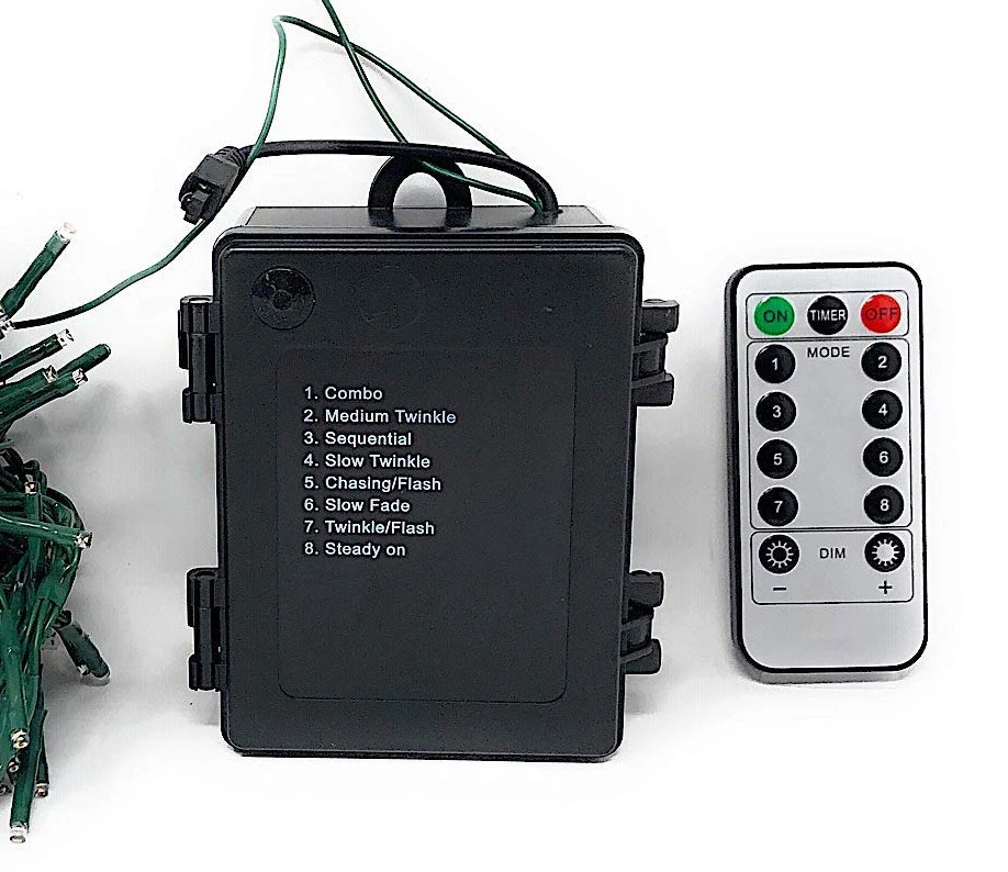 Battery Operated Cluster Lights 15 Foot Garland - 120 Warm White LED's On Green Wire With Remote RAZ 6 Battery Operated Cluster Lights 15 Foot Garland - 120 Warm White LED's On Green Wire With Remote RAZ - Image 4