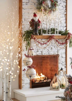 Metal Hanging Jingle Bell Ornament - 7.75 Inch RAZ -Decorative Candle Shop bells santa garland trees c