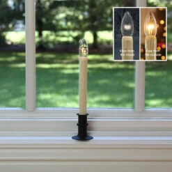 Ultra Bright Adjustable LED Cordless Window Candle Dual Sided Bulb - Timer - Matte Black Finish
