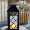 Battery Operated Fire Flame Black Flameless Lantern - 5 Hour Timer -Decorative Candle Shop black lantern spring