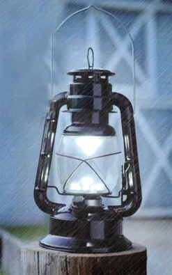 9.5 Inch Battery Operated Vintage Style Dimmable Lanter - 15 LED's -Decorative Candle Shop black vintage lantern 1