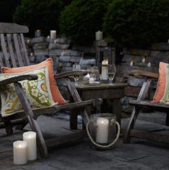 Outdoor Moving Flame Ivory Resin Battery Operated Candle 9 Inch - Timer 10 Outdoor Moving Flame Ivory Resin Battery Operated Candle 9 Inch - Timer -Decorative Candle Shop blank image