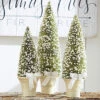 Set Of 3 Potted Bottle Brush Trees With White Berries -Decorative Candle Shop bottle brush trees 3