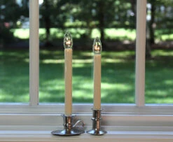 Ultra Bright Adjustable LED Cordless Window Candle Dual Sided Bulb - Timer - Brush Nickel Finish -Decorative Candle Shop brushed nickel both styles large 1