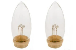 Set Of 2 Dual-Glow Replacement Bulbs For Cordless Window Candles - Ivory Taper -Decorative Candle Shop bulb ivory streetside 1