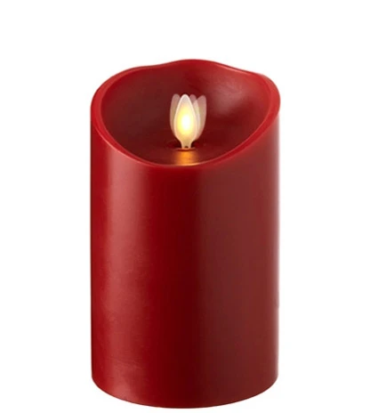 Moving Flame Red Candle Battery Operated 3.5 X 5 Timer - Remote Ready