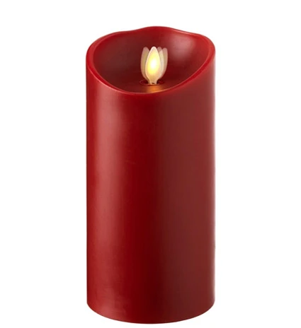 Moving Flame Red Candle Battery Operated 3.5 X 7 Timer - Remote Ready