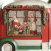 Camper Lighted Water Lantern With Santa And Mrs. Clause In Swirling Glitter -Decorative Candle Shop camper inside
