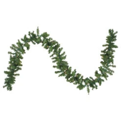 9 Foot X 10" Pre-Lit Canadian Pine Artificial Christmas Garland, 50 Clear Lights